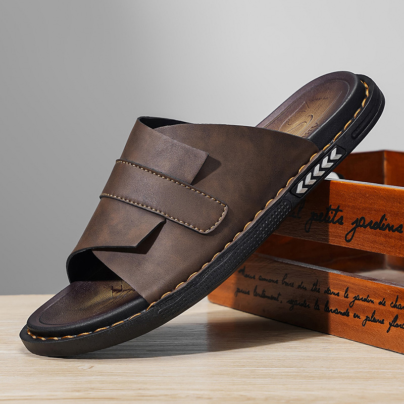 Flip Flop Leather Men - Klasyczne skórzane męskie klapki na lato