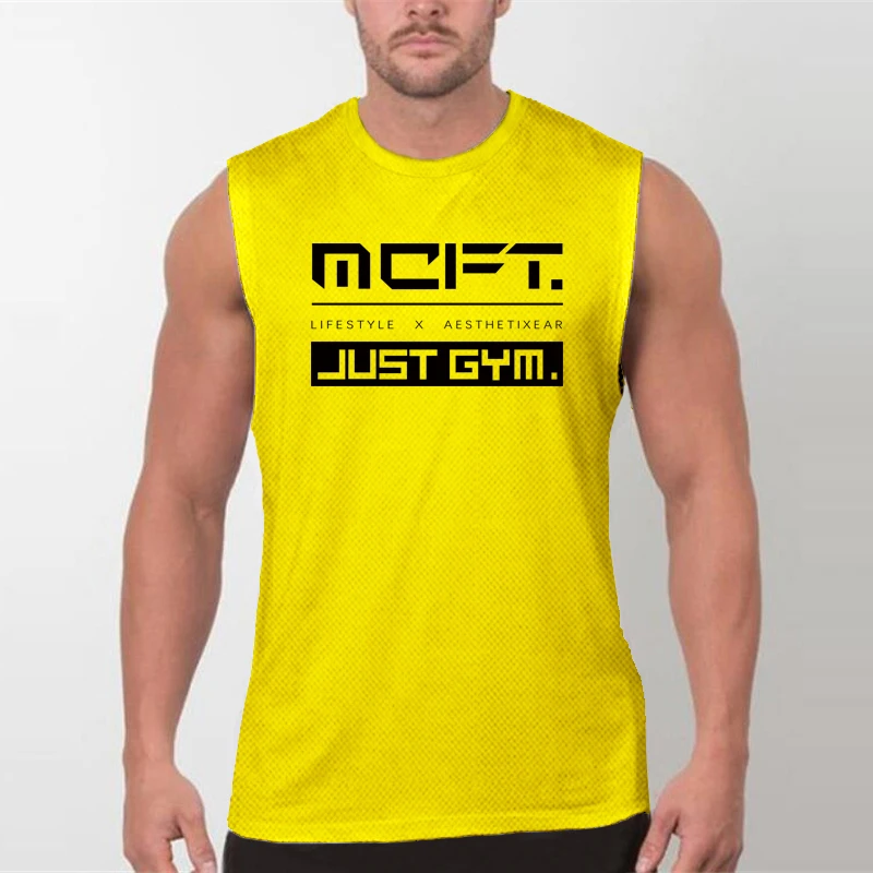 Tank Top Muscle - Męskie szybkoschnące siatkowe koszulki sportowe do