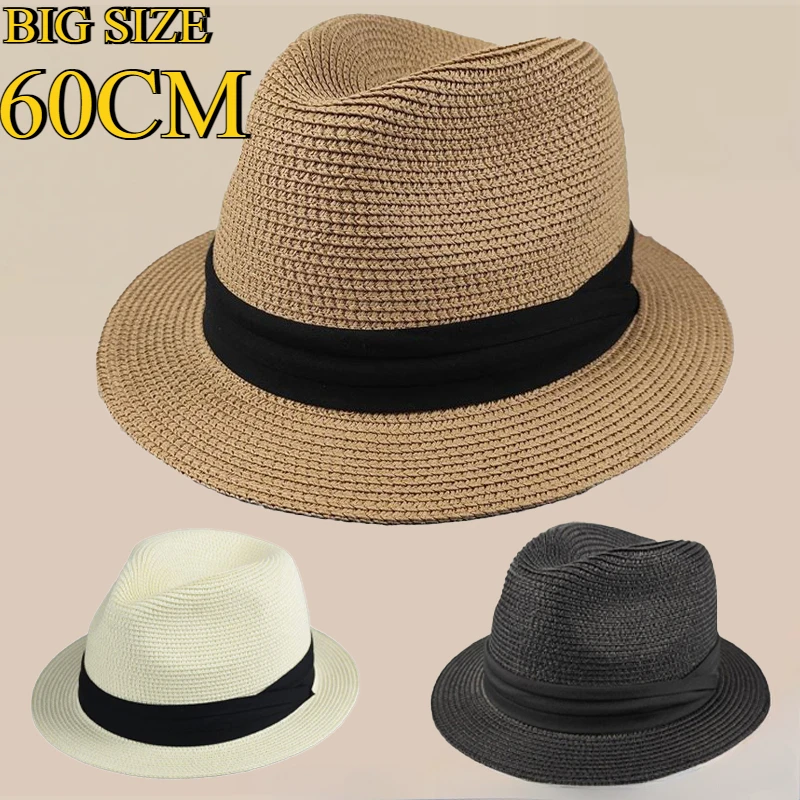 Bucket Hat Straw - Nowy duży rozmiar wąskie rondo 4cm