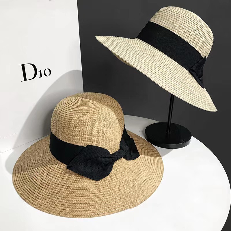 Bucket Hat Straw - Prosty, uniwersalny damski letni składany kapelusz