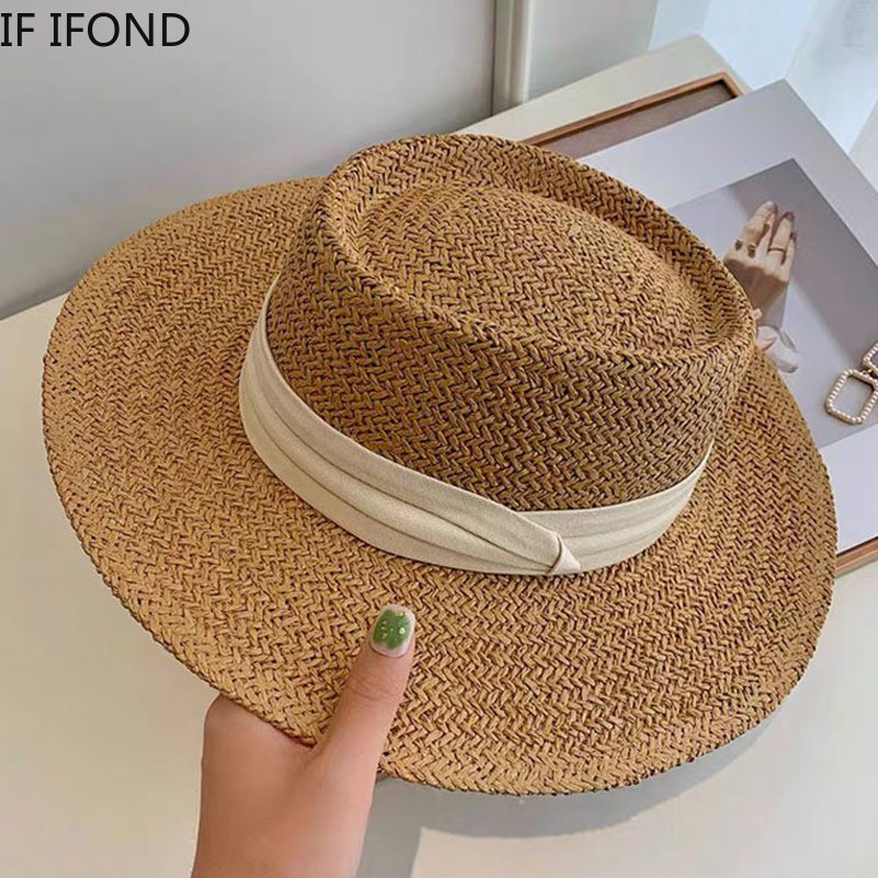 Bucket Hat Straw - Wiosna Lato Oddychające Słomkowe Kapelusze Dla