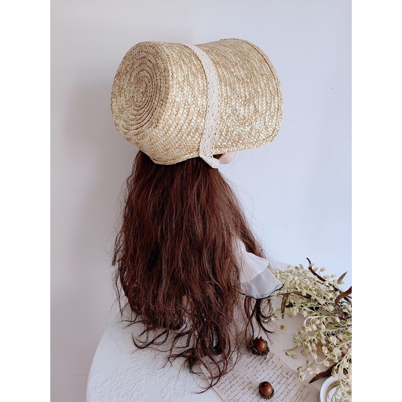 Słodka dziewczyna słońce styl  – Bucket Hat Straw recenzja i cena